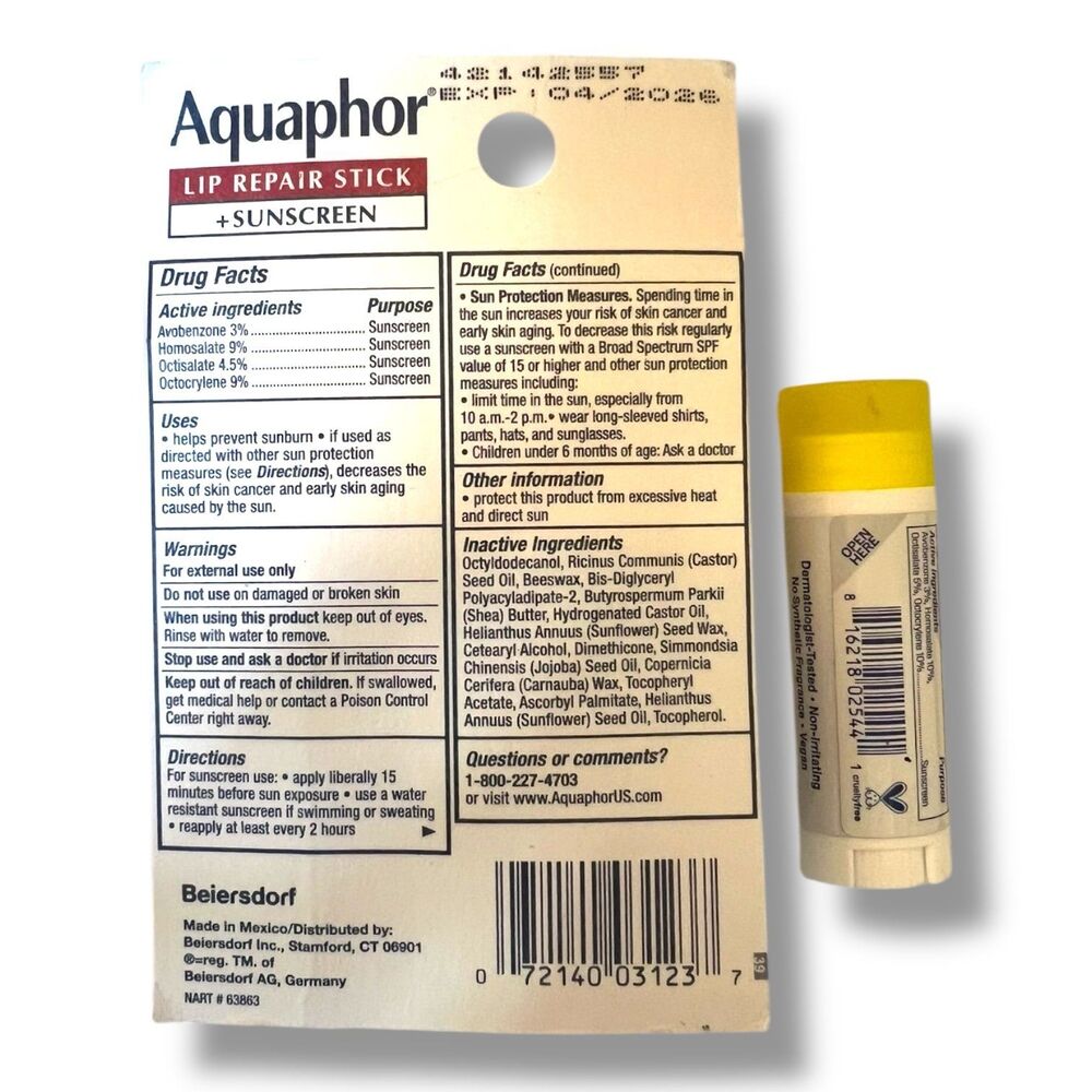 Supergoop! PLAY Lip Shield SPF 30 + Aquaphor Lip Repair Sticks with SPF 30 - Picture 6 of 8